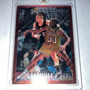 1997 Topps Finest Shaquille O’Neal LA Lakers Firm Foundations Card NM+
